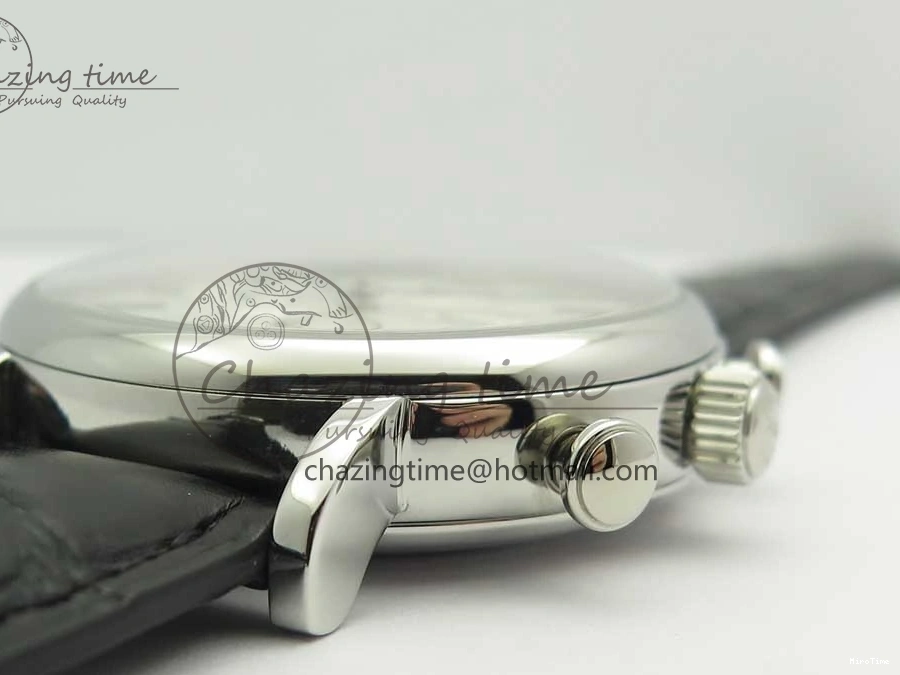 MIROTIME 0123 Portofino IW391001 SS ZK 1:1 Best Edition White Dial Silver Markers on Black Leather Strap A RelaxedFit 7139